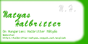 matyas halbritter business card