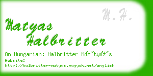 matyas halbritter business card